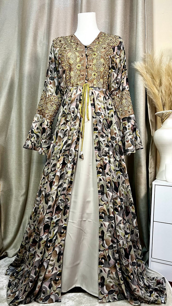 Elegant printed abaya in soft fabric